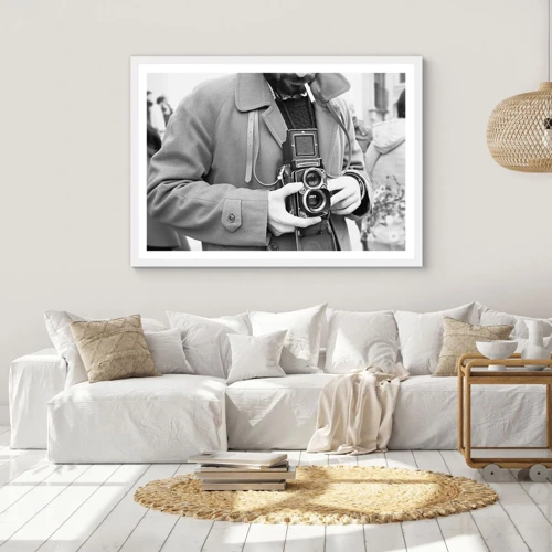 Poster in white frmae - In Retro Style - 100x70 cm