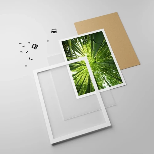 Poster in white frmae - In a Bamboo Forest - 30x40 cm