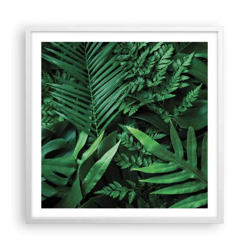 Poster in white frmae - In a Green Hug - 60x60 cm