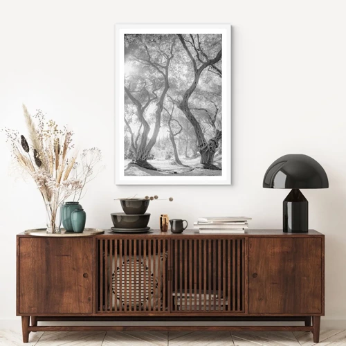 Poster in white frmae - In an Olive Grove - 70x100 cm