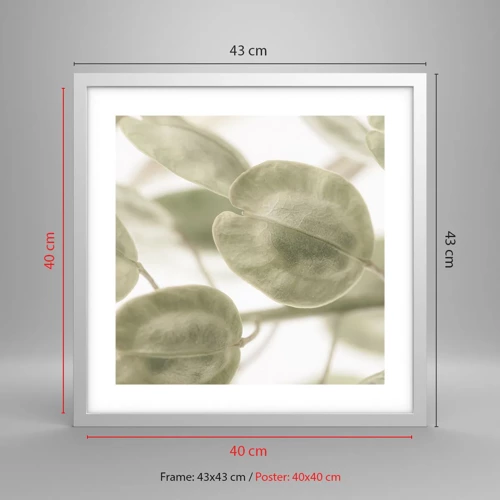 Poster in white frmae - In the Beginning There Were Leaves… - 40x40 cm