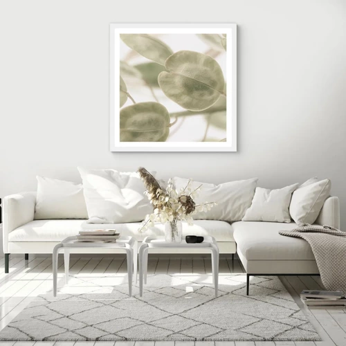 Poster in white frmae - In the Beginning There Were Leaves… - 40x40 cm