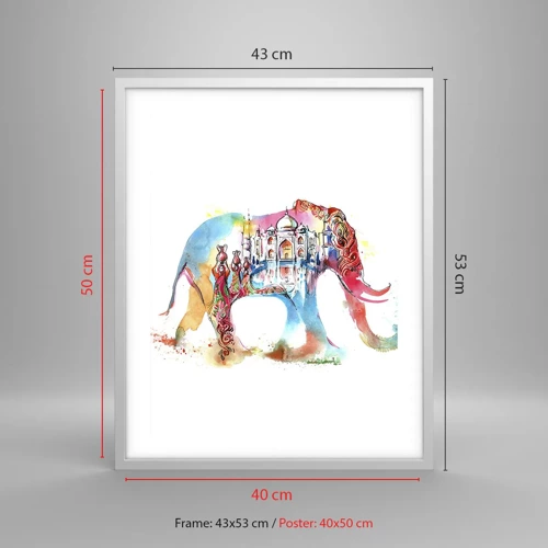 Poster in white frmae - India - Atmosphere of Love - 40x50 cm