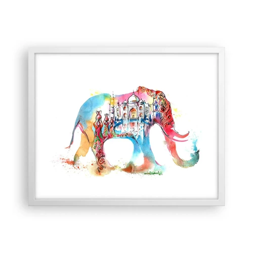 Poster in white frmae - India - Atmosphere of Love - 50x40 cm