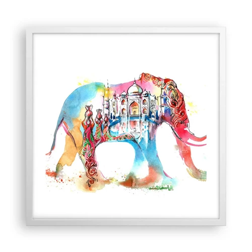 Poster in white frmae - India - Atmosphere of Love - 50x50 cm