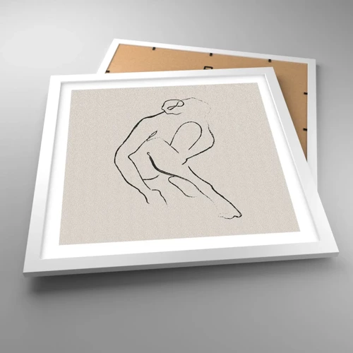 Poster in white frmae - Intimate Sketch - 40x40 cm