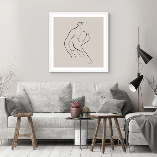 Poster in white frmae - Intimate Sketch - 50x50 cm