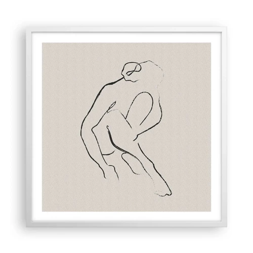 Poster in white frmae - Intimate Sketch - 60x60 cm