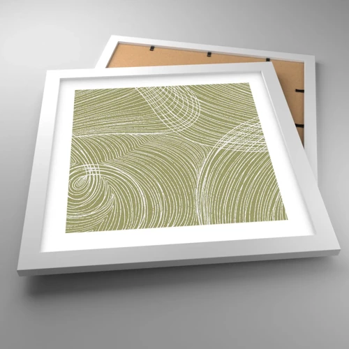 Poster in white frmae - Intricate Abstract in White - 30x30 cm