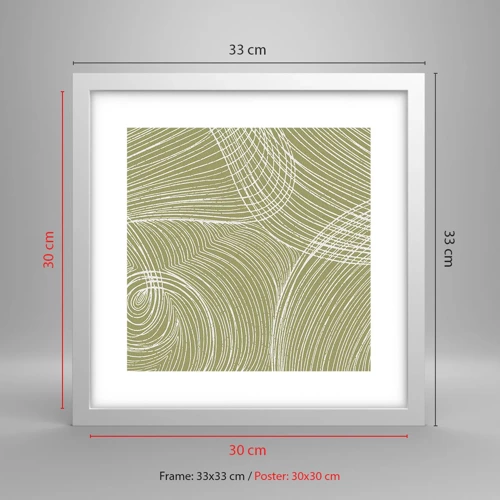 Poster in white frmae - Intricate Abstract in White - 30x30 cm