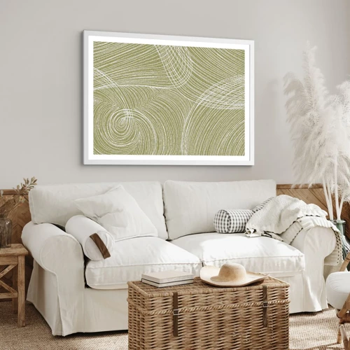 Poster in white frmae - Intricate Abstract in White - 40x30 cm