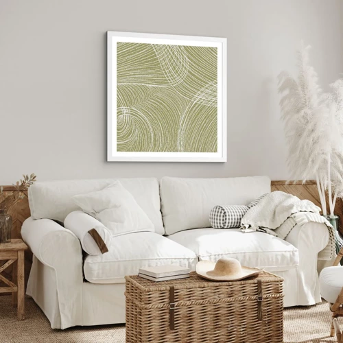 Poster in white frmae - Intricate Abstract in White - 40x40 cm