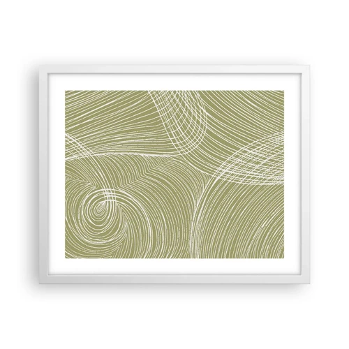 Poster in white frmae - Intricate Abstract in White - 50x40 cm