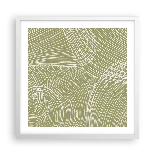 Poster in white frmae - Intricate Abstract in White - 50x50 cm