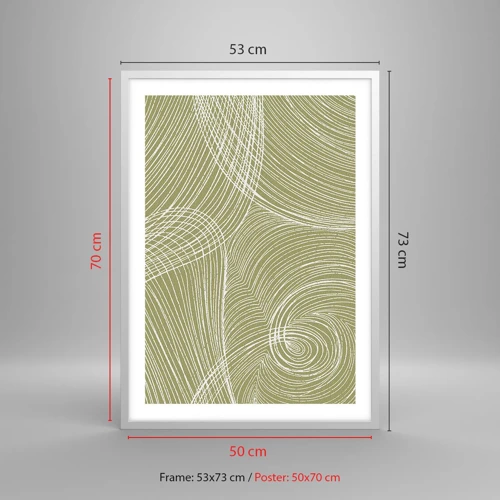 Poster in white frmae - Intricate Abstract in White - 50x70 cm