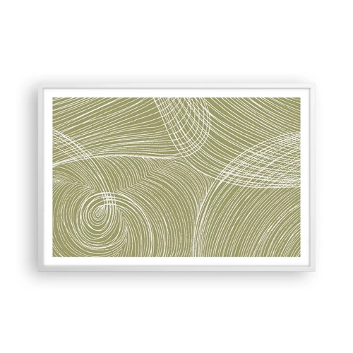 Poster in white frmae - Intricate Abstract in White - 91x61 cm