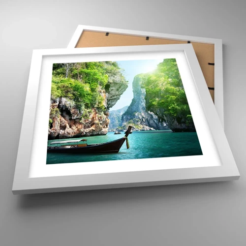 Poster in white frmae - Invitation for an Exotic Trip - 30x30 cm