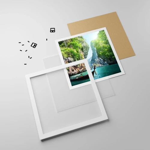 Poster in white frmae - Invitation for an Exotic Trip - 30x30 cm