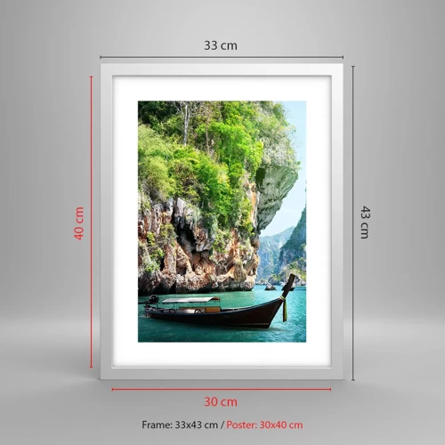 Poster in white frmae - Invitation for an Exotic Trip - 30x40 cm