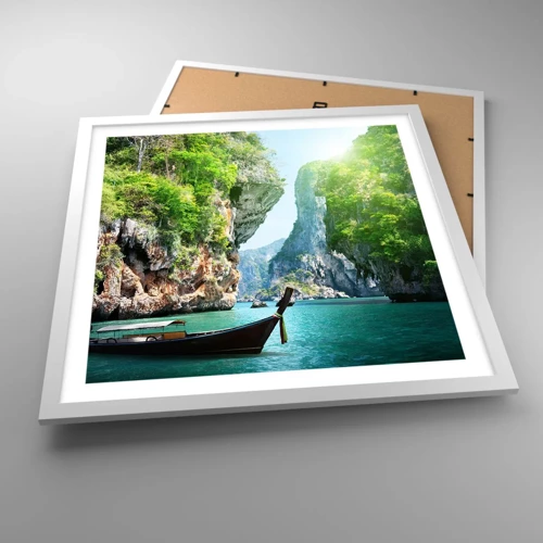 Poster in white frmae - Invitation for an Exotic Trip - 50x50 cm