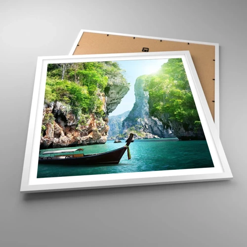 Poster in white frmae - Invitation for an Exotic Trip - 60x60 cm