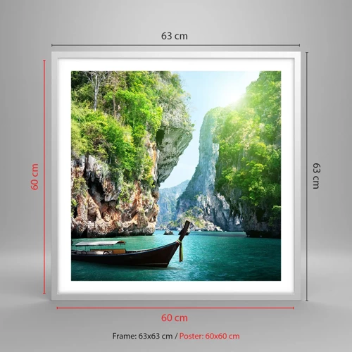 Poster in white frmae - Invitation for an Exotic Trip - 60x60 cm