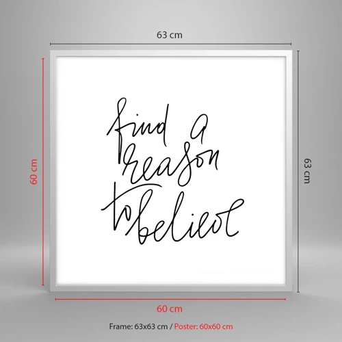 Poster in white frmae - It Is Possible - 60x60 cm