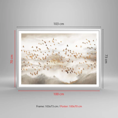 Poster in white frmae - It Is Time - 100x70 cm