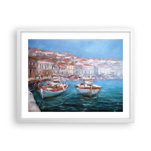 Poster in white frmae - Italian Bay - 50x40 cm