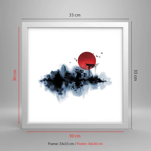 Poster in white frmae - Japanese View - 30x30 cm