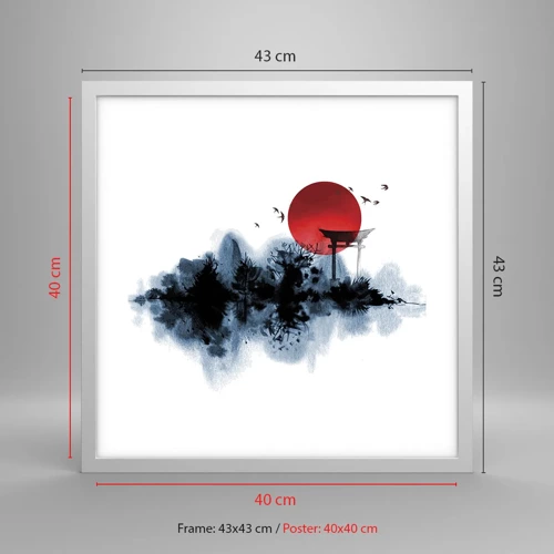 Poster in white frmae - Japanese View - 40x40 cm