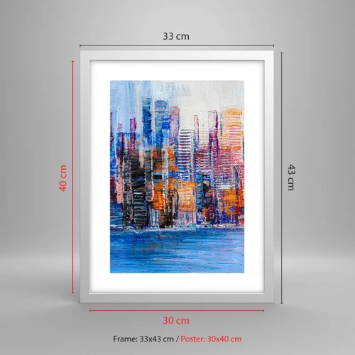 Poster in white frmae - Joyful Metropolis - 30x40 cm