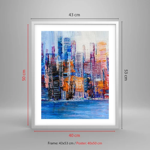 Poster in white frmae - Joyful Metropolis - 40x50 cm