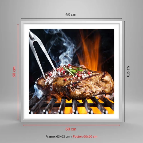 Poster in white frmae - Juicy and Fragrant - 60x60 cm