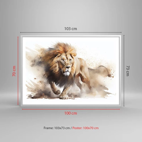 Poster in white frmae - King is on the Move - 100x70 cm