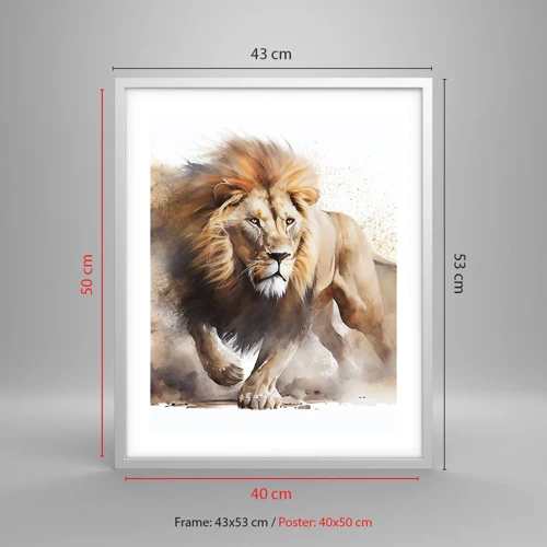 Poster in white frmae - King is on the Move - 40x50 cm