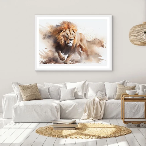 Poster in white frmae - King is on the Move - 50x40 cm