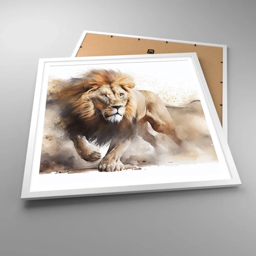 Poster in white frmae - King is on the Move - 60x60 cm