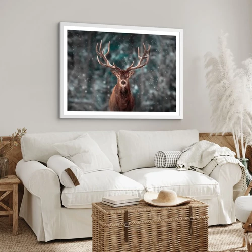 Poster in white frmae - King of Forest Crowned - 70x50 cm