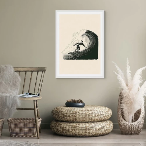 Poster in white frmae - King of the Wave - 50x70 cm