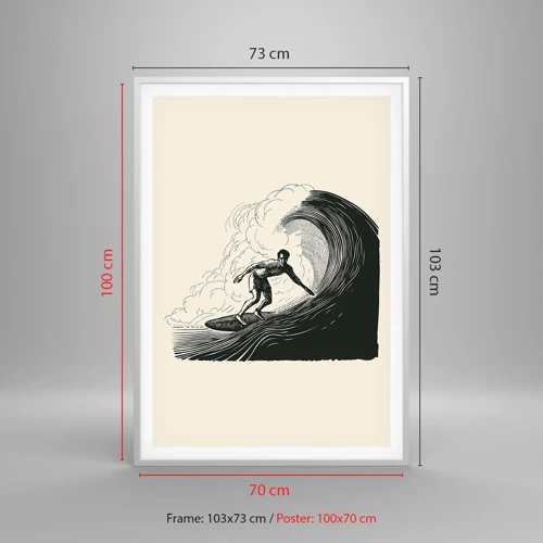 Poster in white frmae - King of the Wave - 70x100 cm