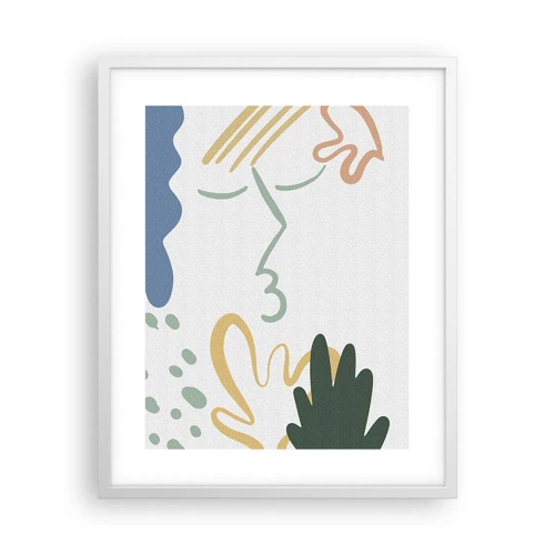 Poster in white frmae - Kiss of Flowers - 40x50 cm