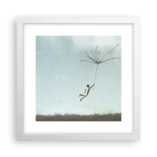 Poster in white frmae - Kites, Dandelions, Wind - 30x30 cm