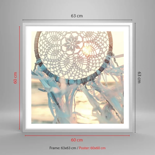 Poster in white frmae - Lace Totem - 60x60 cm