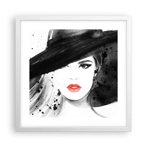 Poster in white frmae - Lady in Black - 40x40 cm