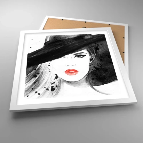 Poster in white frmae - Lady in Black - 40x40 cm