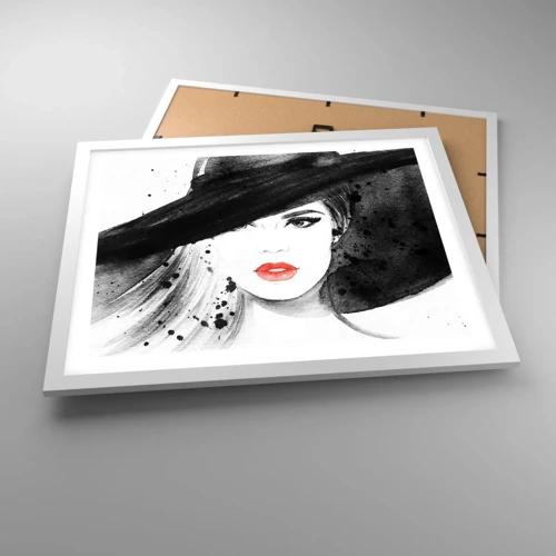 Poster in white frmae - Lady in Black - 50x40 cm