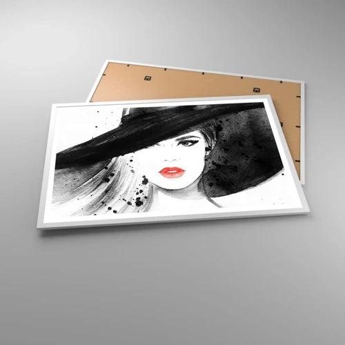 Poster in white frmae - Lady in Black - 91x61 cm