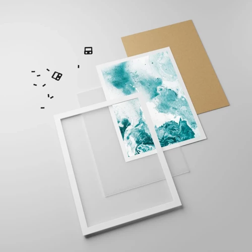 Poster in white frmae - Lakes of Blue - 70x100 cm