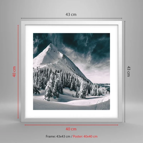 Poster in white frmae - Land of Snow and Ice - 40x40 cm